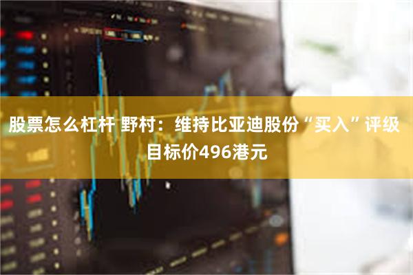 股票怎么杠杆 野村：维持比亚迪股份“买入”评级 目标价496港元