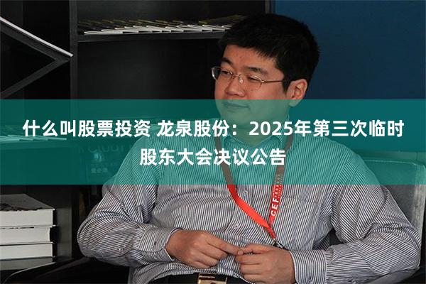 什么叫股票投资 龙泉股份：2025年第三次临时股东大会决议公告